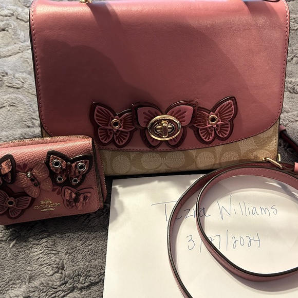 Coach Bags Coach Tilly Top Handle In Signature Canvas With Butterfly Applique Pristine